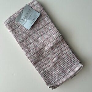 Luzmont NWT Set of 2 Kitchen Towels, Pink and Grey Stripes